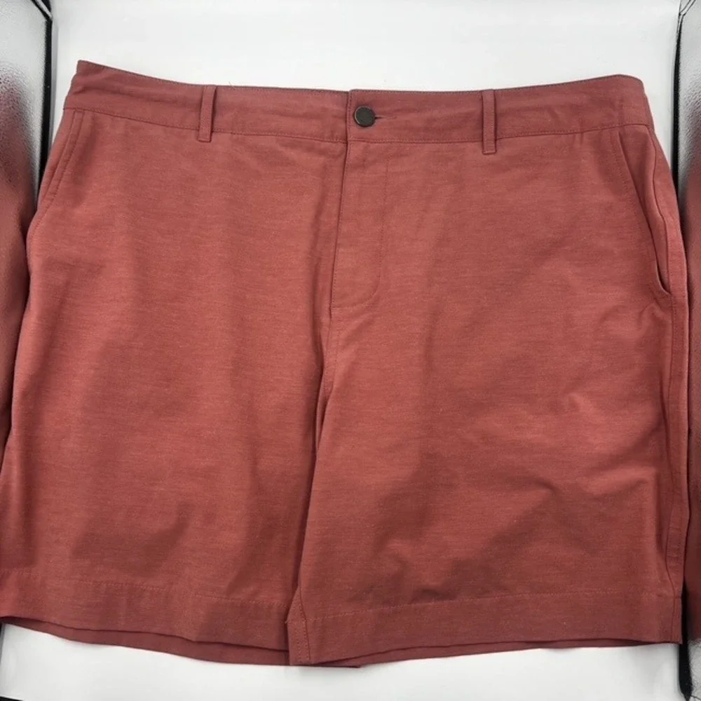 Faherty Men's All Day Shorts 36 Rose Red Hybrid Stretch Recycled Flat Front 7in